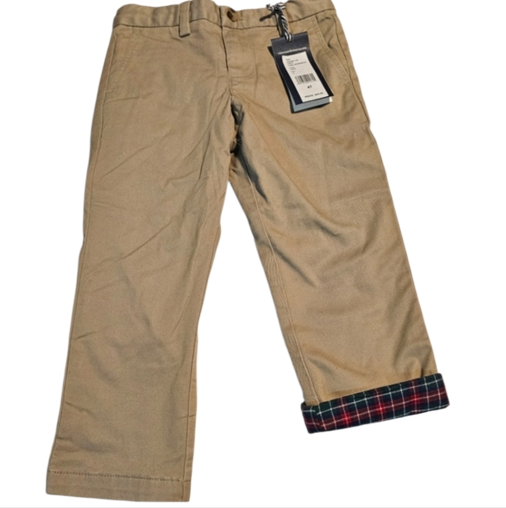 Vineyard Vines Pants Flannel Lined Breaker Pants Khaki Waist Extenders Size 4T